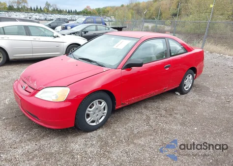 2001 Honda Civic Lx z USA, uszkodzony, nr VIN 1HGEM22521L116221